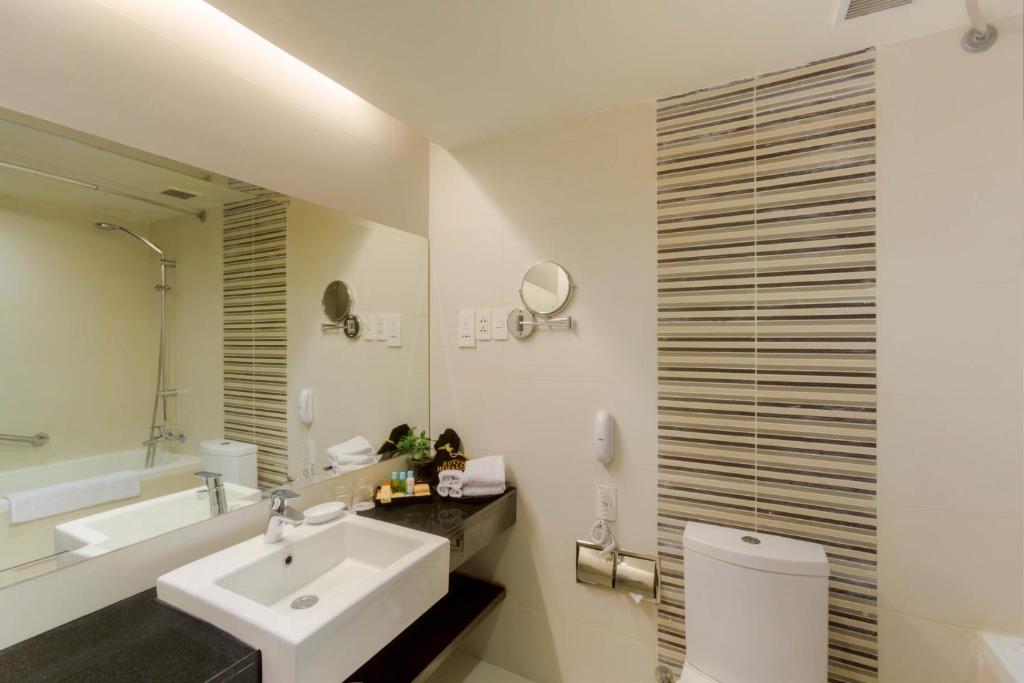 Koupelna v ubytování Hotel Himalaya