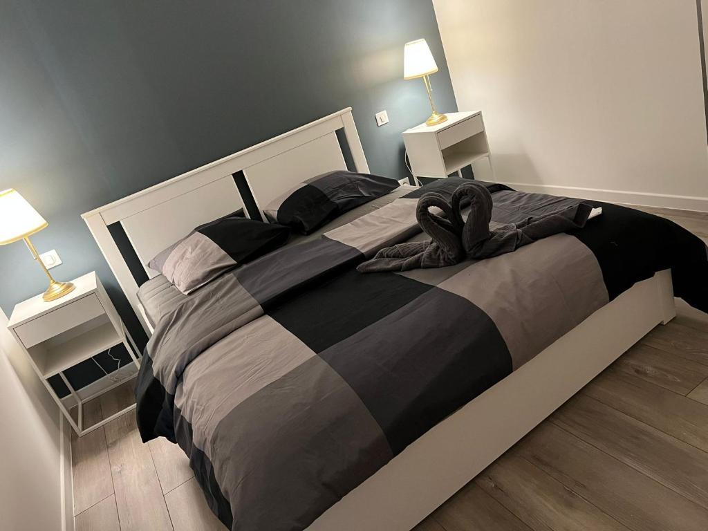 Posteľ alebo postele v izbe v ubytovaní App 2 Mulhouse centre , 6 personnes