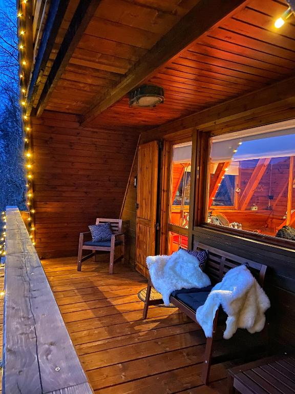 A balcony or terrace at Chalet Alma