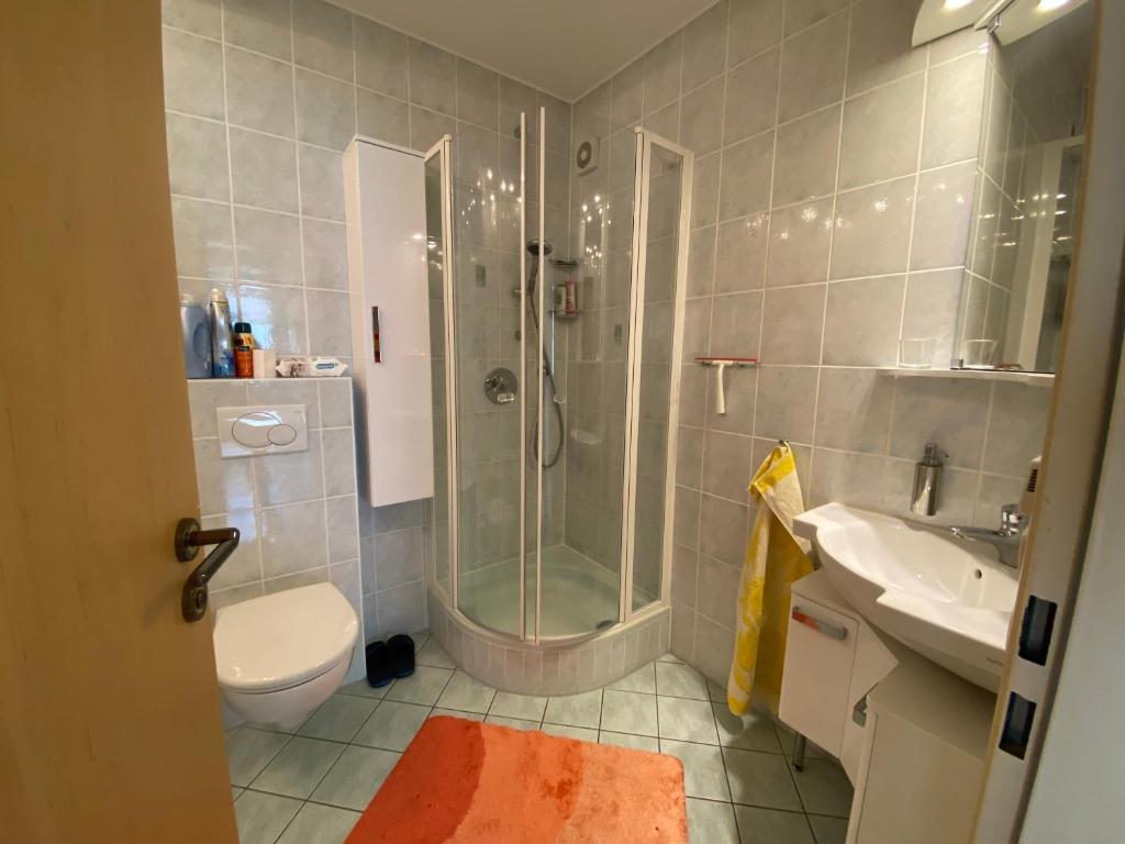 Koupelna v ubytování Wunderschöne Ferienwohnung in Nagel am See