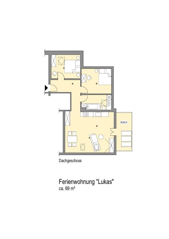 Půdorys ubytování Altes Pfarrhaus
