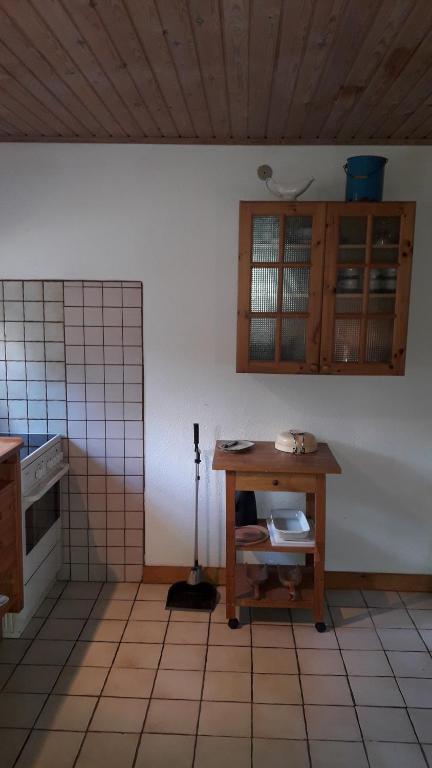 Kuchyň nebo kuchyňský kout v ubytování Lundtofthøj