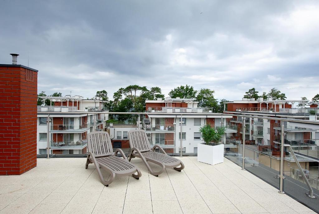 Balkón alebo terasa v ubytovaní Apartament Golden View - Rewal Morska 1