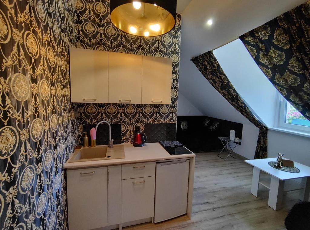 Kuchyňa alebo kuchynka v ubytovaní Apt FIONA4 Centrum700m Parking Bezpłatny Monitorowany Salon z Sypialnią Tv Łazienka Kuchnia Rekuperacja