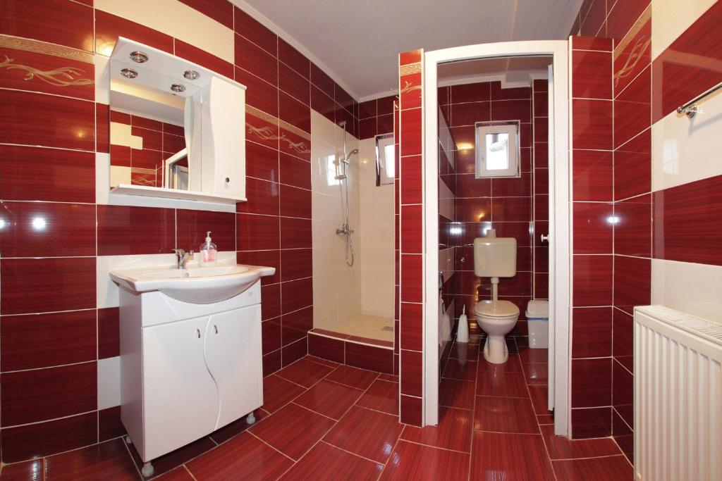 Koupelna v ubytování Hotel Tranzit