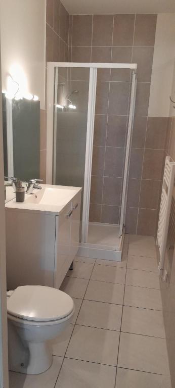 Koupelna v ubytování Appart'Hôtel Lagnieu