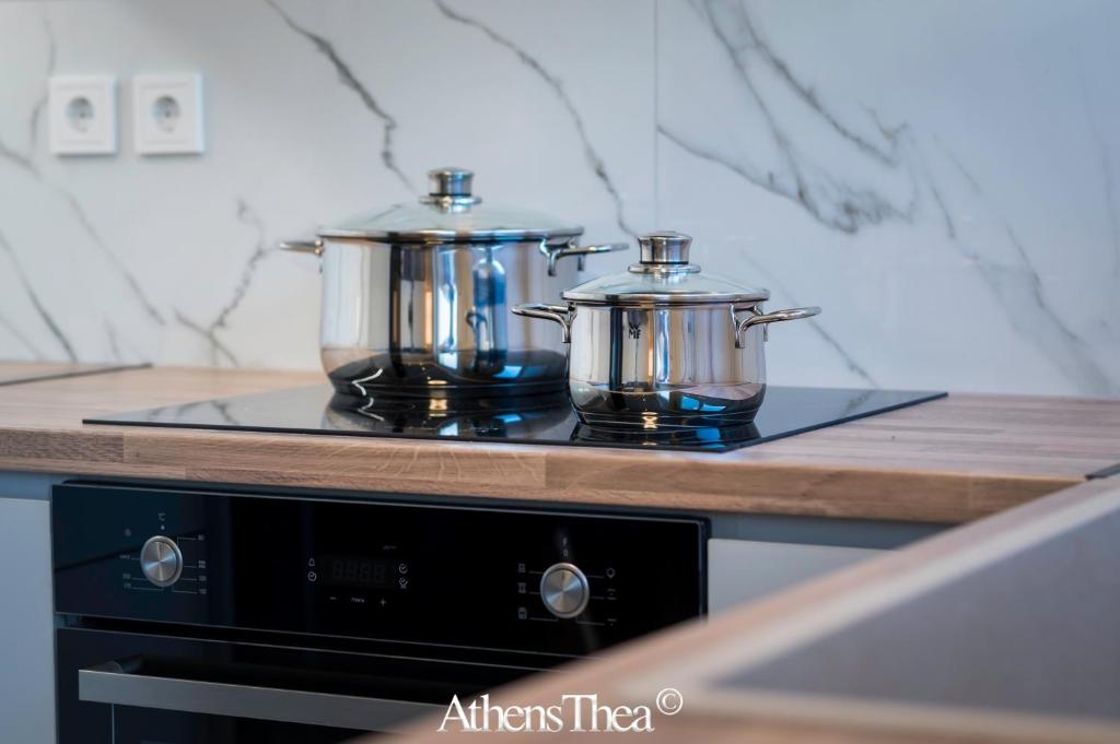 Kuchnia lub aneks kuchenny w obiekcie AthensThea Alpha Luxury Penthouse Apt in Omonia