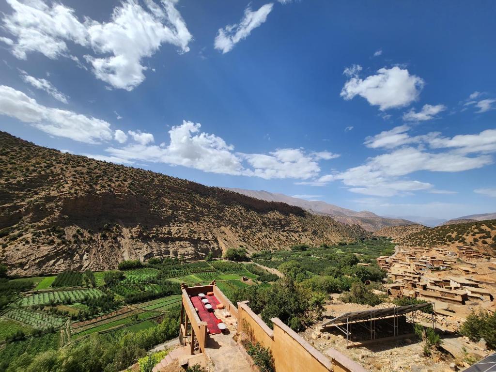 a view of a valley in the mountains at AdaZen Ecolodge in Azilal