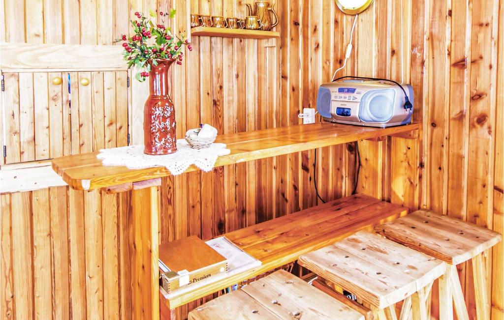 Televízia a/alebo spoločenská miestnosť v ubytovaní Holiday Home Mragowo Czerwonki