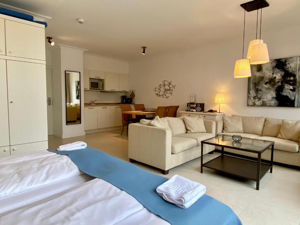 Kuchyň nebo kuchyňský kout v ubytování Appartement-Hotel Timmendorfer Strand