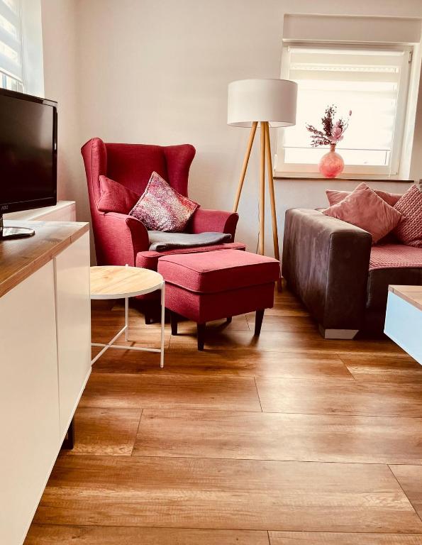 TV a/nebo společenská místnost v ubytování Ferienhaus Griede