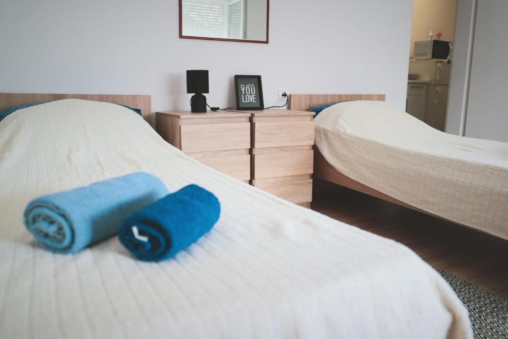 Posteľ alebo postele v izbe v ubytovaní Apartman Viljevac, Donji Miholjac