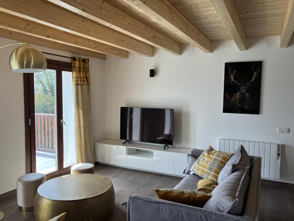 TV a/nebo společenská místnost v ubytování Les lofts M