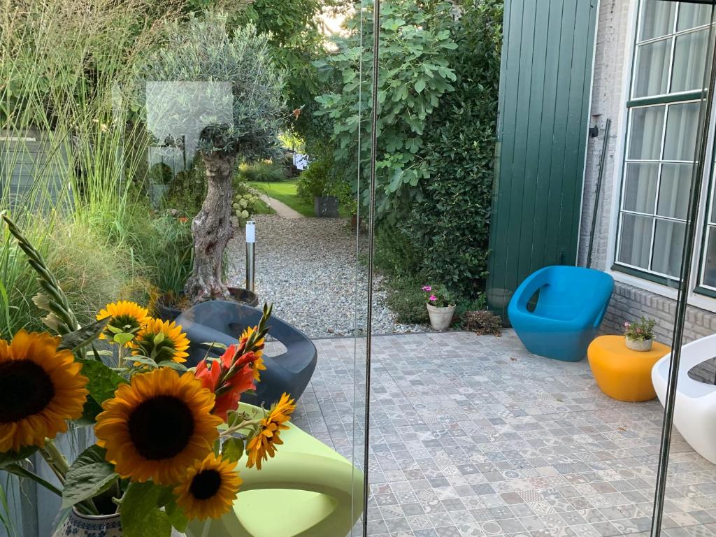 Zahrada ubytování B&B De Vlasboerderij