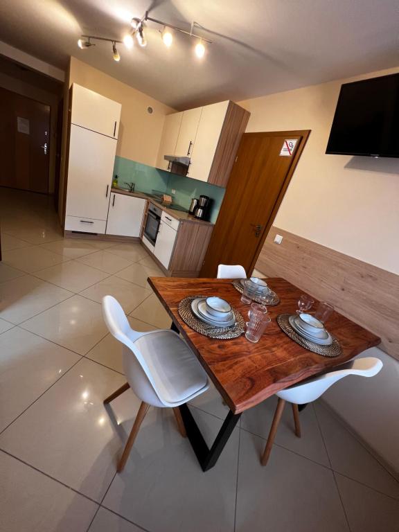 Kuchyň nebo kuchyňský kout v ubytování Apartments Wile Süd
