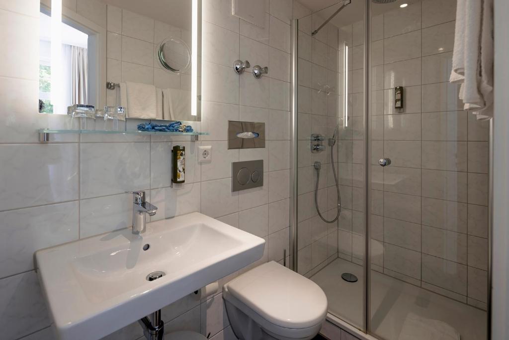 Koupelna v ubytování Hotel Minerva