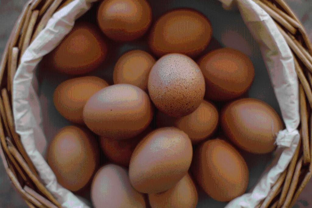 a basket filled with brown and white eggs at Hotel Florida Lerici in Lerici