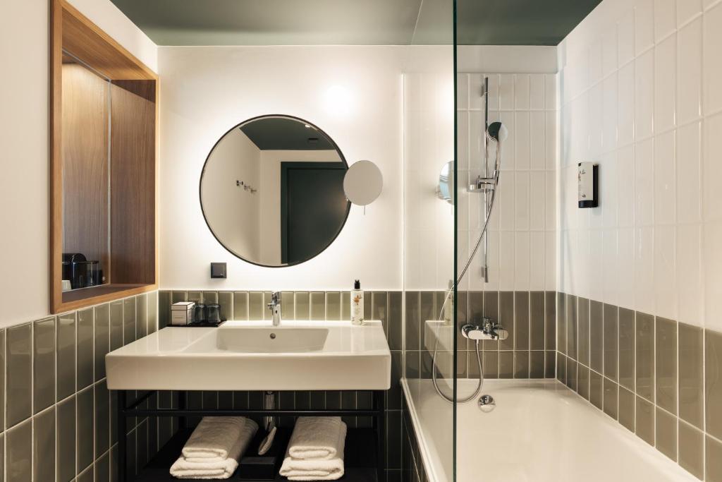 Koupelna v ubytování Hotel Galántha