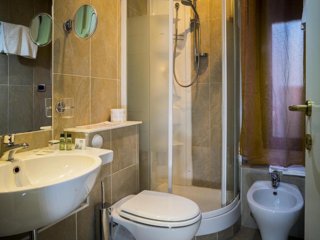 Koupelna v ubytování Hotel Corticella