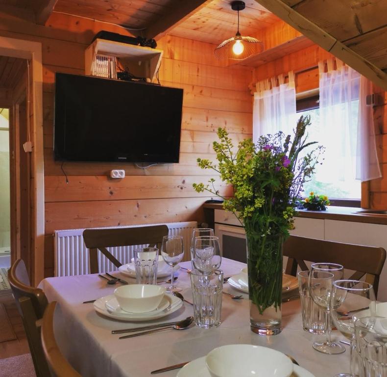 Et tv og/eller underholdning på Apartament NA PIĘTERKU