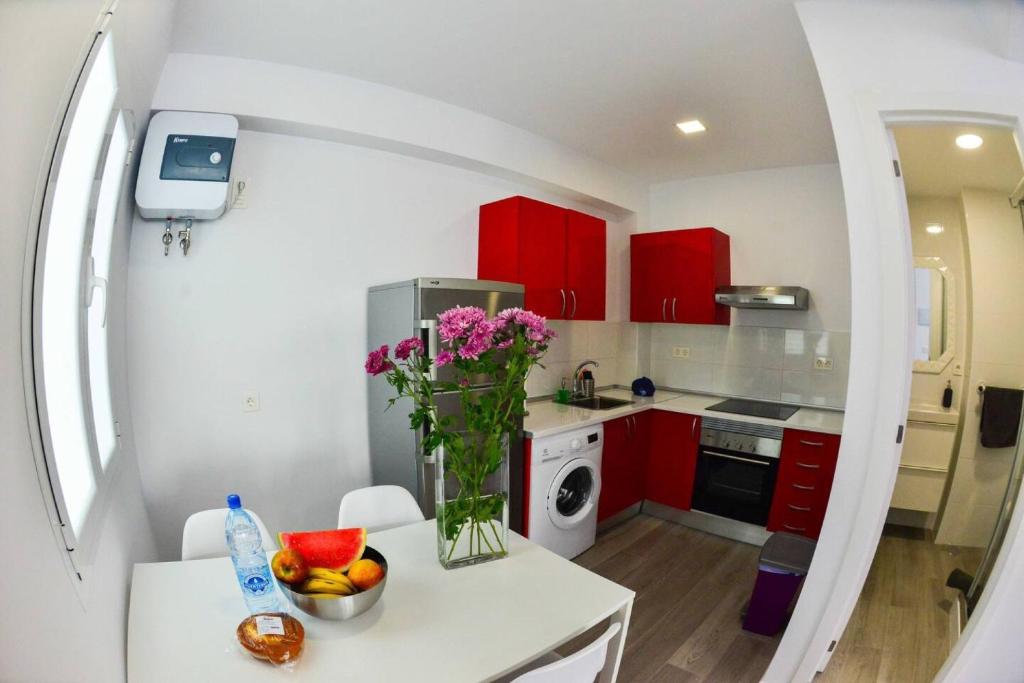Kuchyň nebo kuchyňský kout v ubytování Apartamento Lena