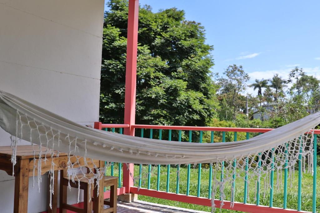 Balkón nebo terasa v ubytování Hotel Campestre La Tata