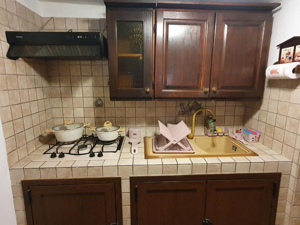 A kitchen or kitchenette at La Dependance delle Mimose