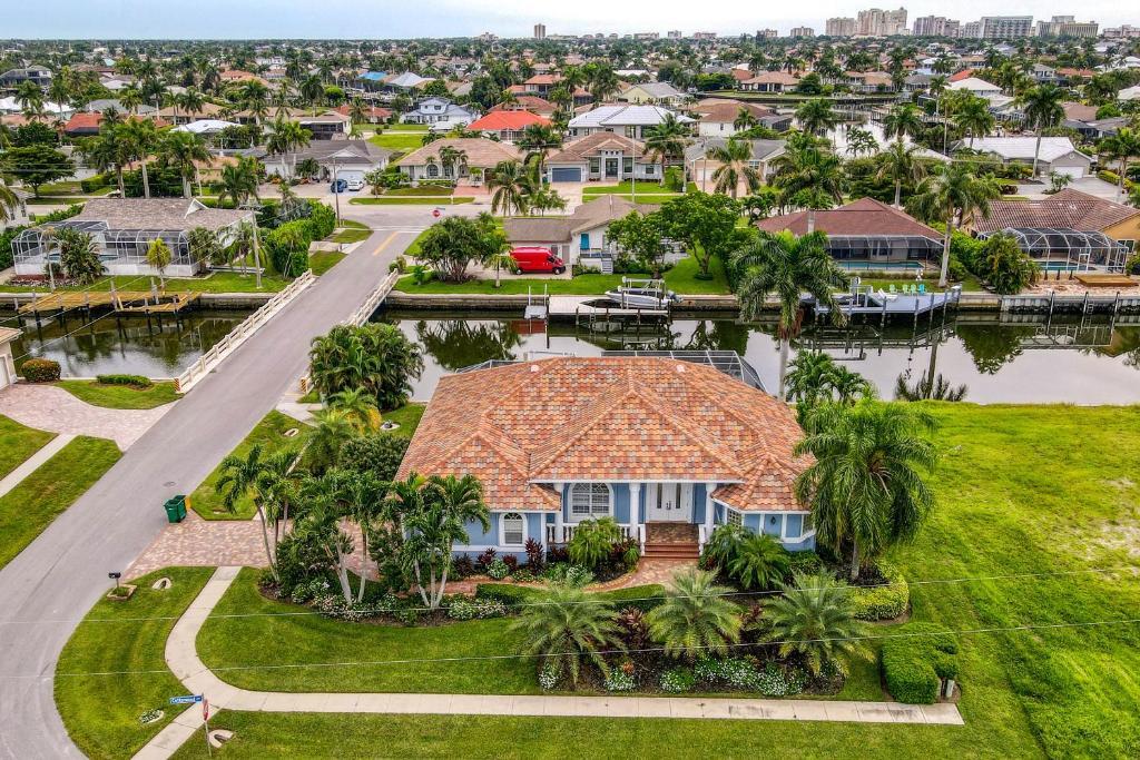 an aerial view of a house in a residential neighborhood at Marco Paradise in Marco Island