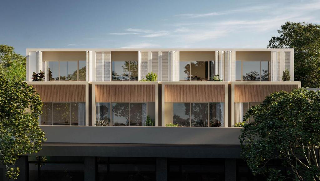an architectural rendering of a building with trees at Designer Luxury for 2 in Mornington