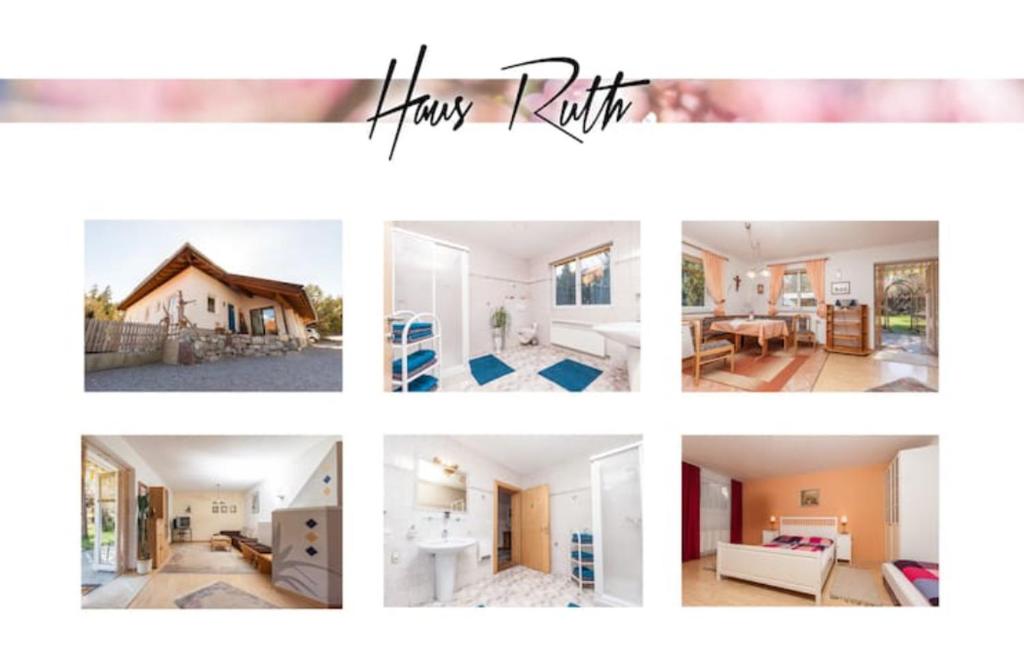 een collage van foto's van een huis bij Haus Ruth in Obsteig