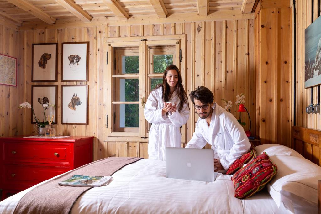Goście zatrzymujący się w obiekcie QC House - Chalet con Sauna