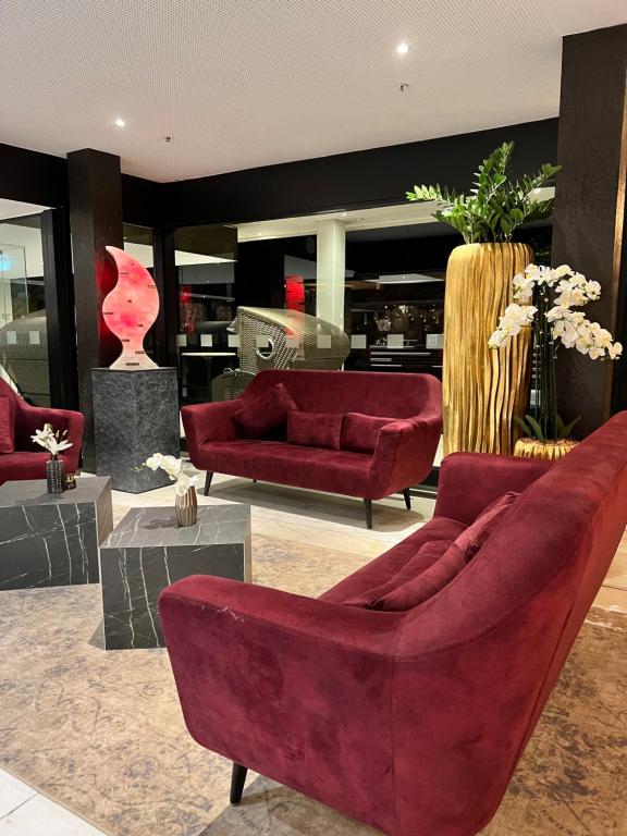 Posezení v ubytování Strandappartement 715 im Plaza Premium Hotel