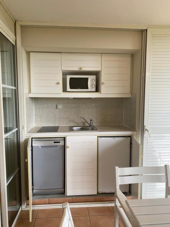 Kuchyň nebo kuchyňský kout v ubytování Studio RDC La Désirade Martinique accès direct plage