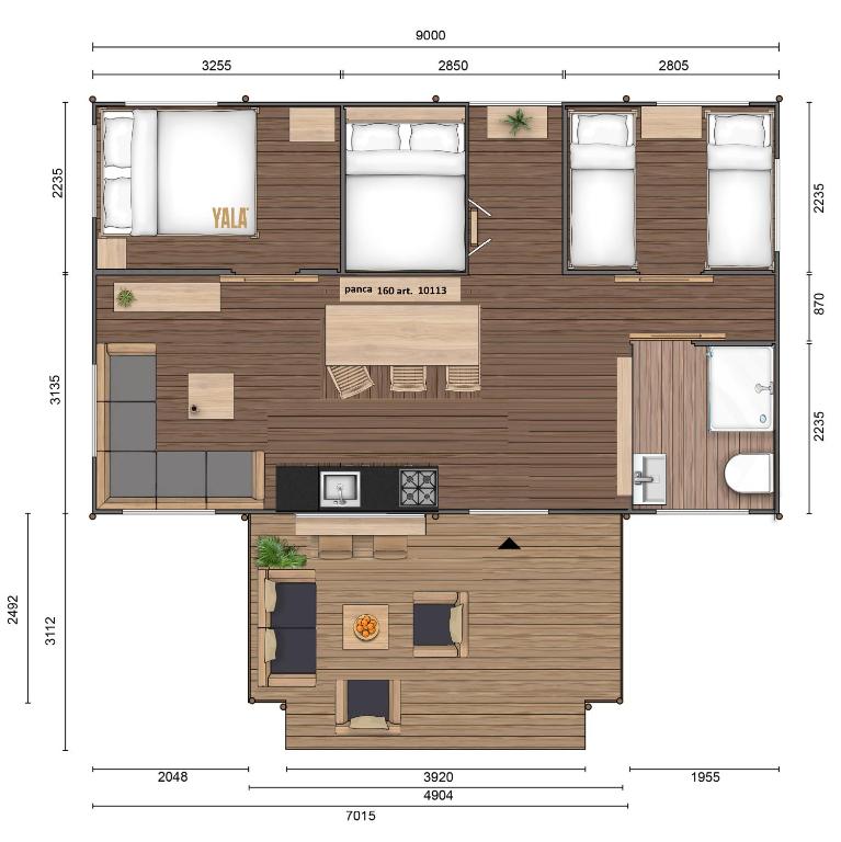 Půdorys ubytování Camping Barco Reale
