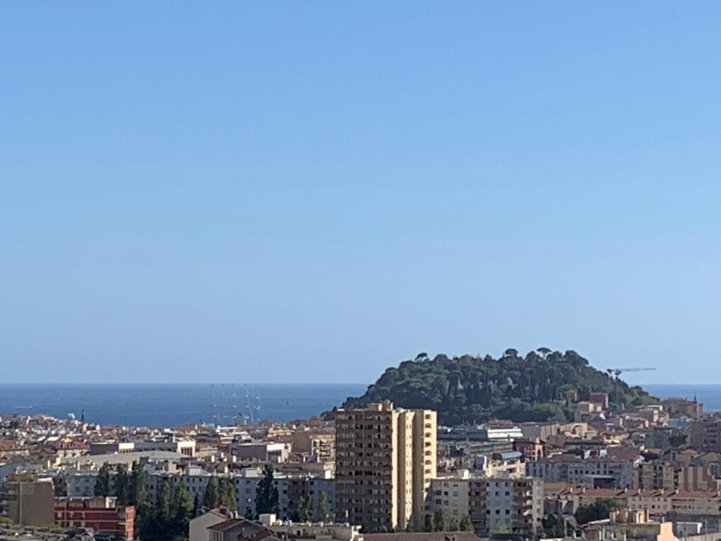 a view of a city with a hill in the background at Appartement 02 Vue Panoramique -WIFI- Parking privé -NICE in Nice