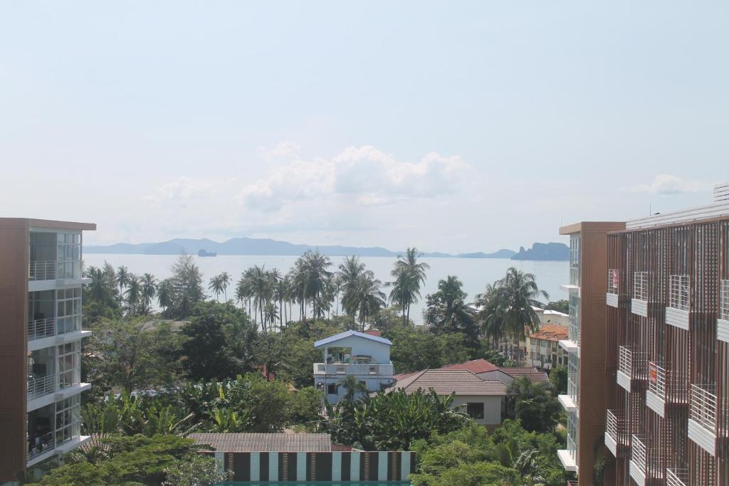 a view of the water from a city at Enjoy Krabi and Relax in Klong Muang Beach