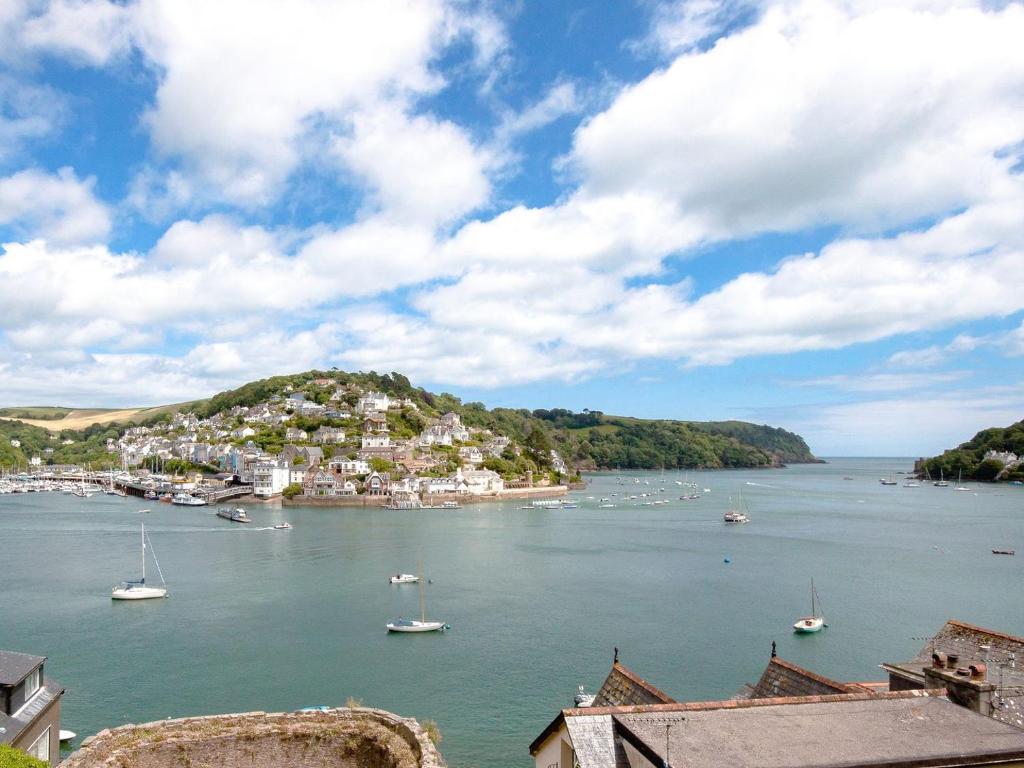 a view of a harbor with boats in the water at Nelson Steps 3 in Kingswear