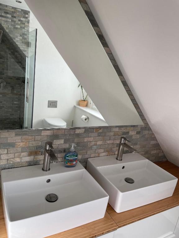 Koupelna v ubytování Ferienhaus Storchennest