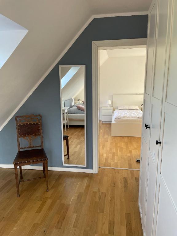 Postel nebo postele na pokoji v ubytování Ferienhaus Storchennest