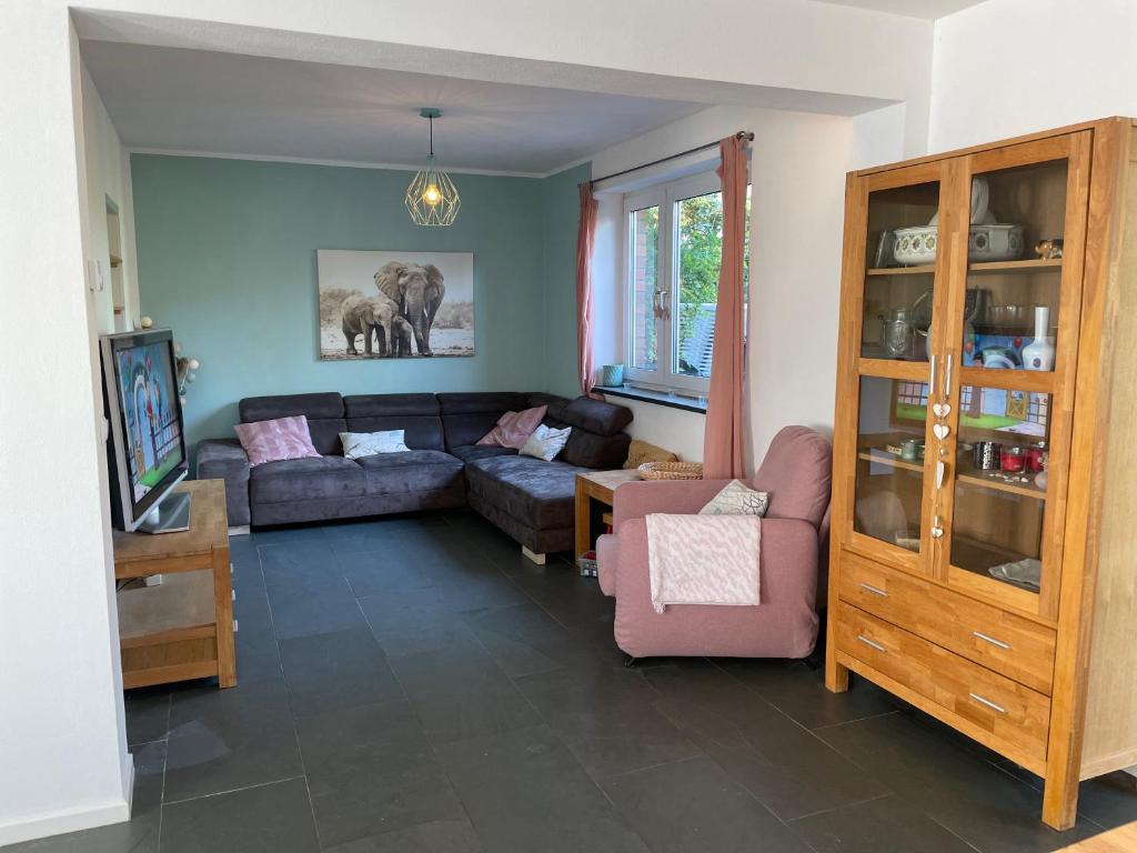 Posezení v ubytování Ferienhaus Storchennest