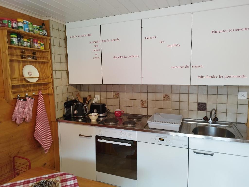 Kuchyň nebo kuchyňský kout v ubytování Apartment mit Traumblick im Haus Olympia