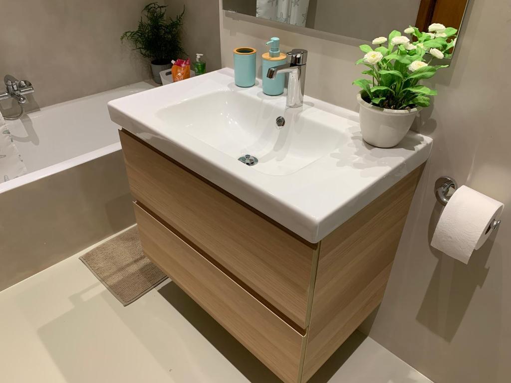 Koupelna v ubytování Precioso piso recién reformado en Zaragoza