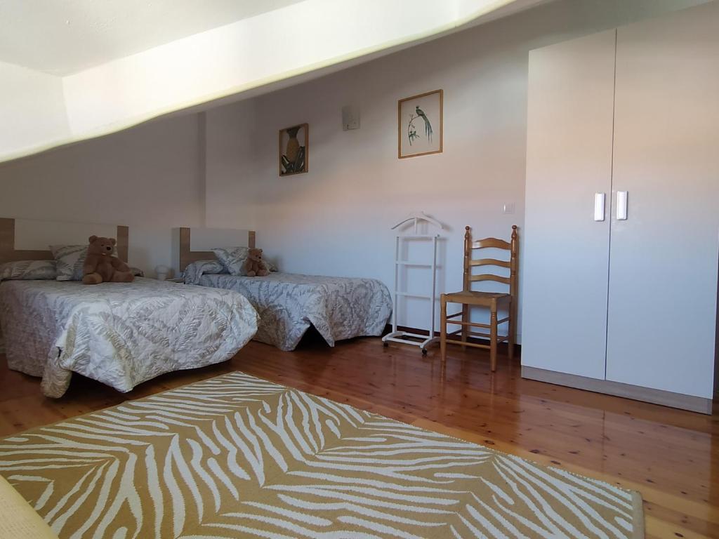 Postel nebo postele na pokoji v ubytování Duplex de 130m2 al lado de las playas de Cuchia