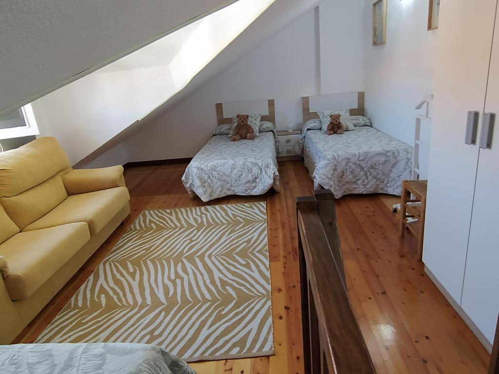 Postel nebo postele na pokoji v ubytování Duplex de 130m2 al lado de las playas de Cuchia