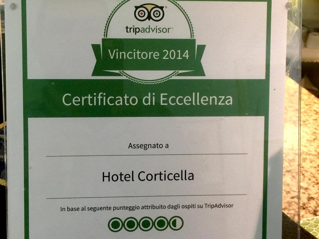 Certifikát, hodnocení, plakát nebo jiný dokument vystavený v ubytování Hotel Corticella