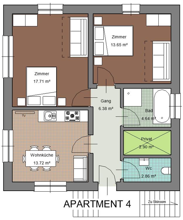 Půdorys ubytování Apartments Leszek Elis 141