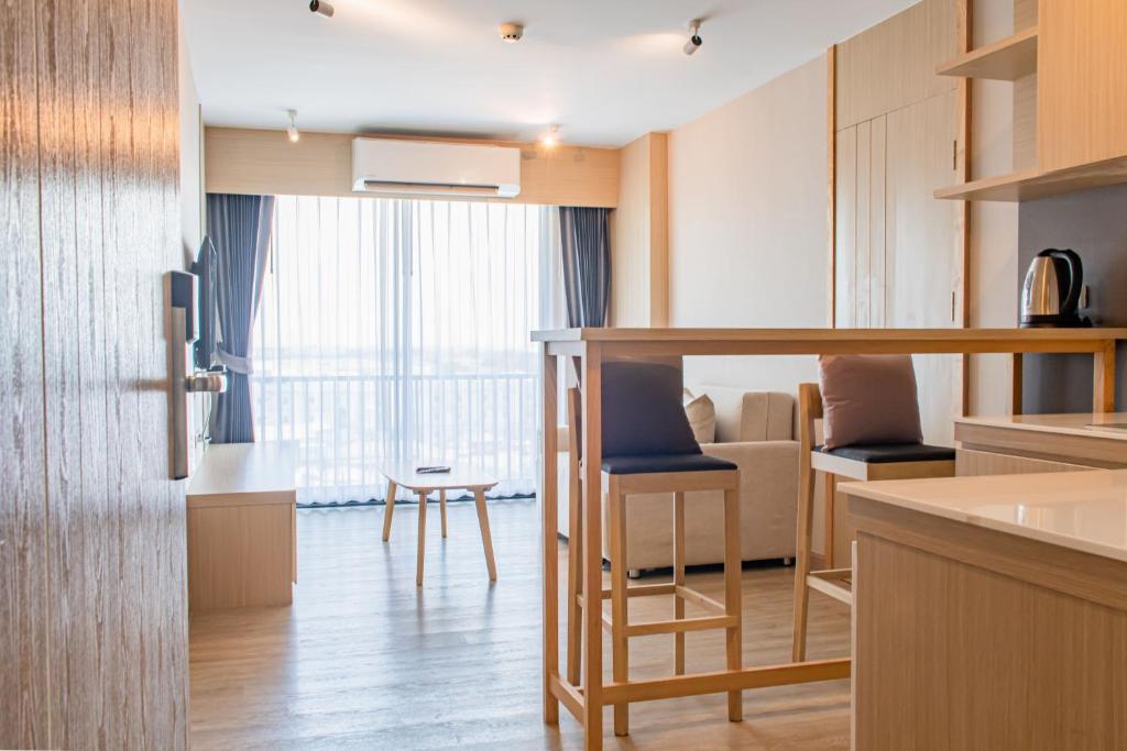 Kuchyň nebo kuchyňský kout v ubytování ONE Hotel