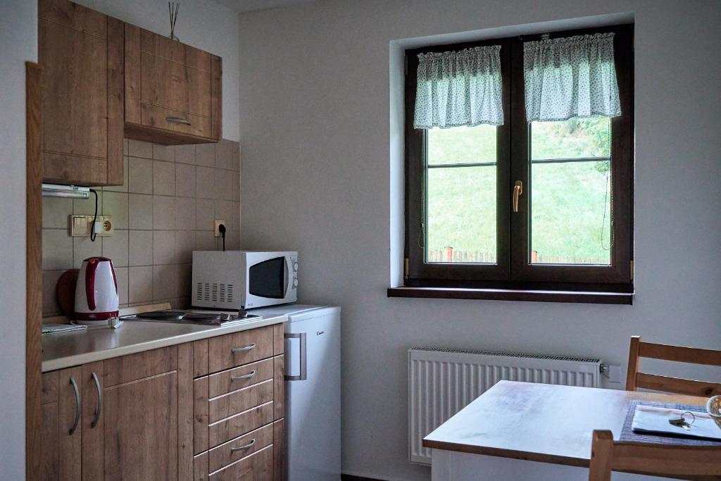 Kuchyň nebo kuchyňský kout v ubytování Apartmány Pod Stráni