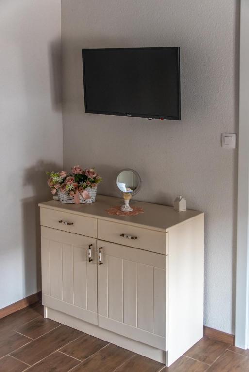 TV a/nebo společenská místnost v ubytování Hauptman apartman