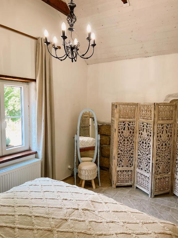 Postel nebo postele na pokoji v ubytování Bungalov Trapani